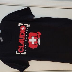 AEW Claudio Castagnoli Swiss BCC Black Graphic T-Shirt